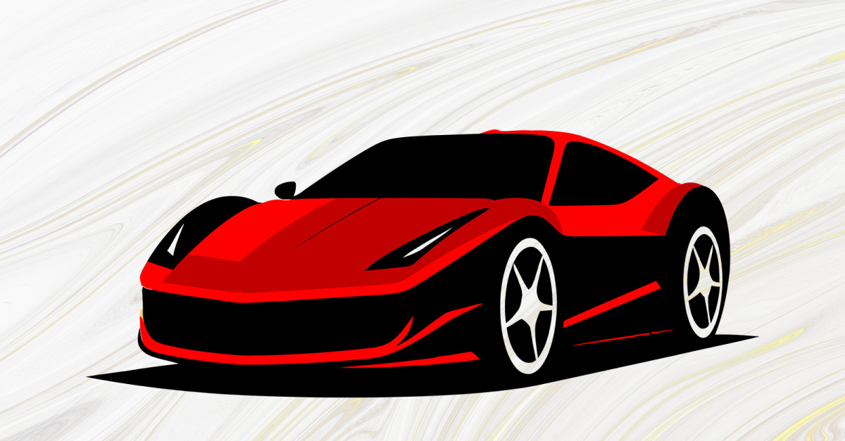 Realistic Red Sport Car Vector Ready To Use Template