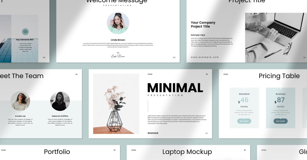 Minimal Clean Presentation Template Layout - TemplateMonster