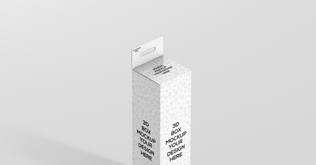 Slim High Rectangle Hanger Box Mockup 3 - TemplateMonster