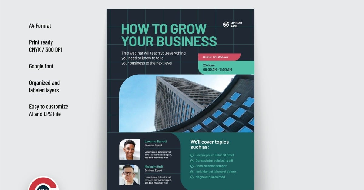 Business Webinar Flyer Template - 00005 - TemplateMonster