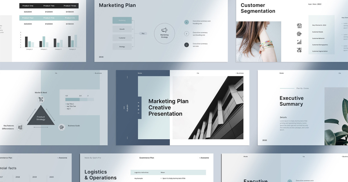 Marketing Plan Presentation Layout Template - TemplateMonster