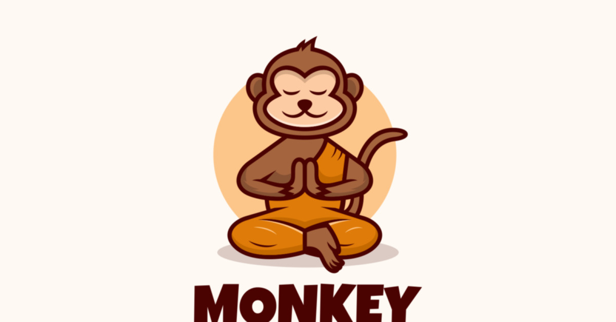Aap Cartoon Logo Aap Baas Mascotte Vector Logo Ontwerp Illustratie,