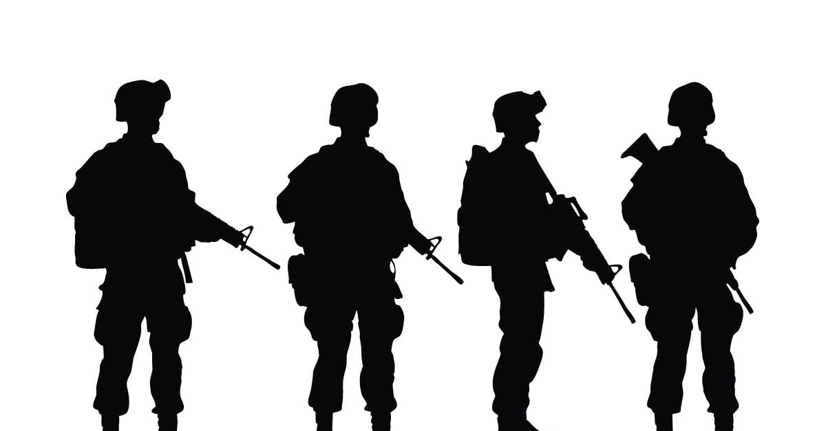 Infantry Silhouette Vector Collection - Templatemonster