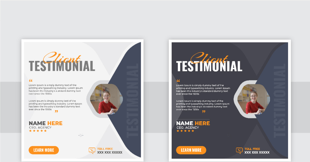 Customer feedback social media post design Layout