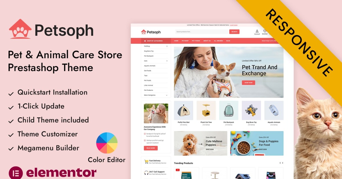 Petsoph Pet Shop Animal Care Prestashop Responsive Theme