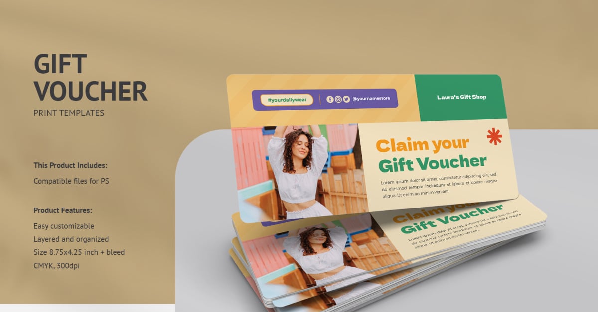 Gift Voucher PSD Templates Vol 100 #338007 - TemplateMonster