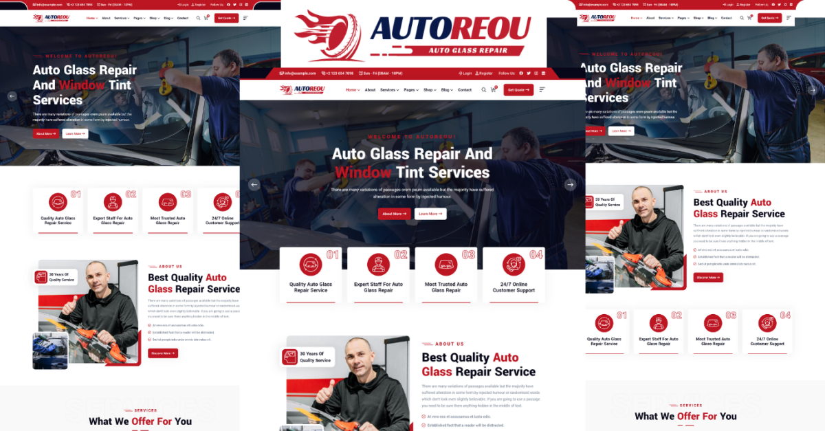 Autoreou - Auto Glass Repair And Window Tint HTML5 Template