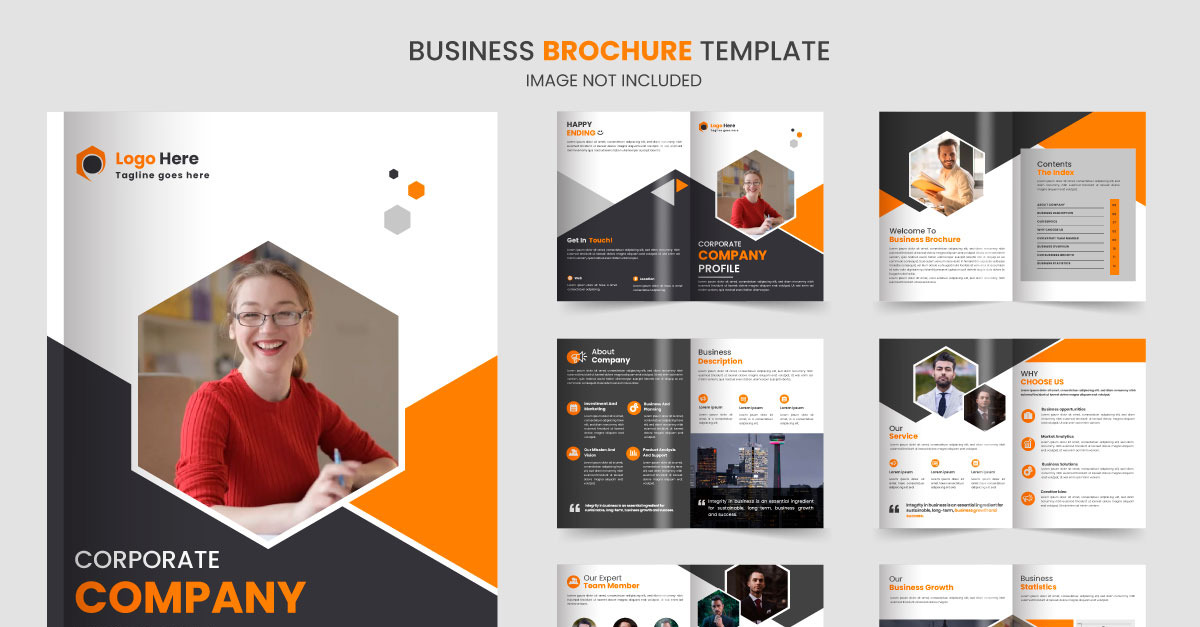 Brochure template layout design and corporate company profile minimal