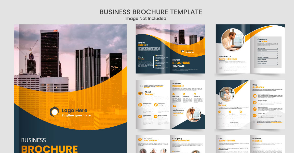 Conception de la mise en page du modèle de brochure et profil de l