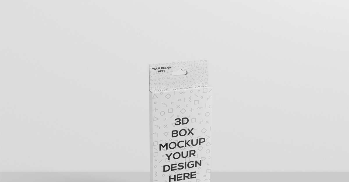 High Rectangle Box with Hanger Mockup - TemplateMonster