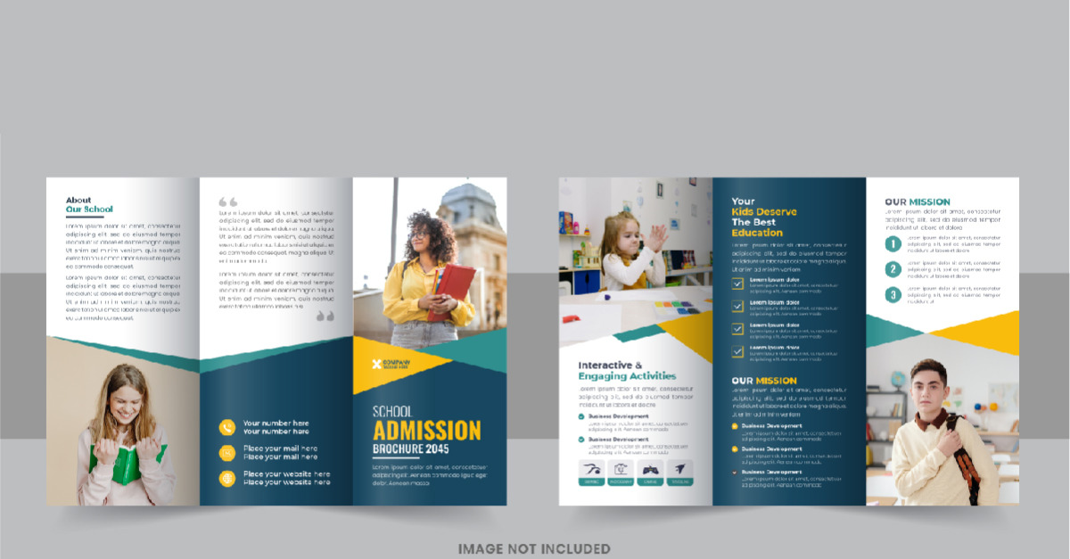 Back to school trifold brochure design layout