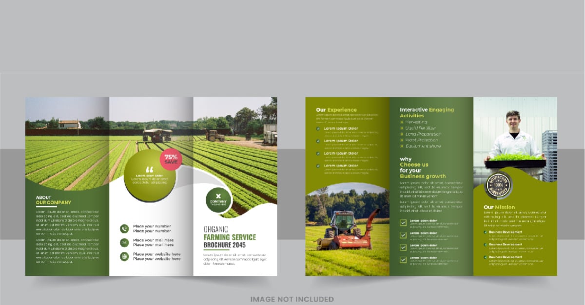 Gardening or Lawn Care TriFold Brochure Template design