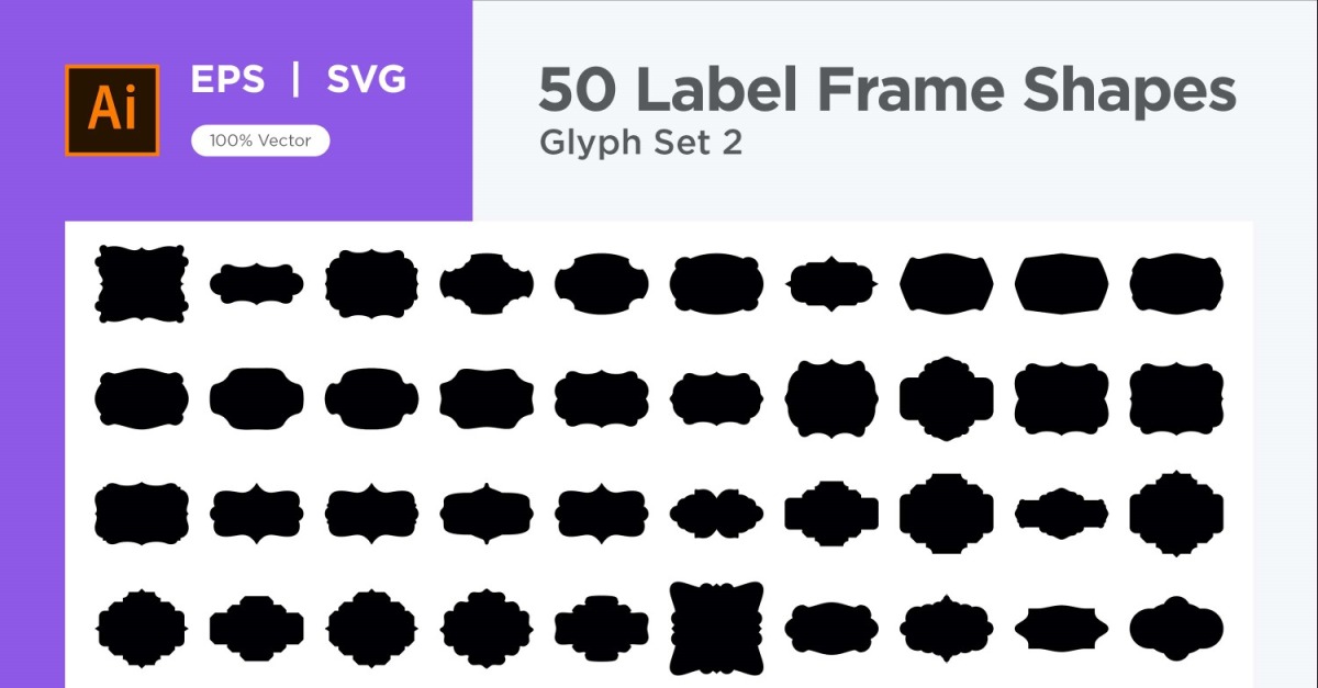 Label Frame Shape 50 Set V 2 sec 3 #340675 - TemplateMonster
