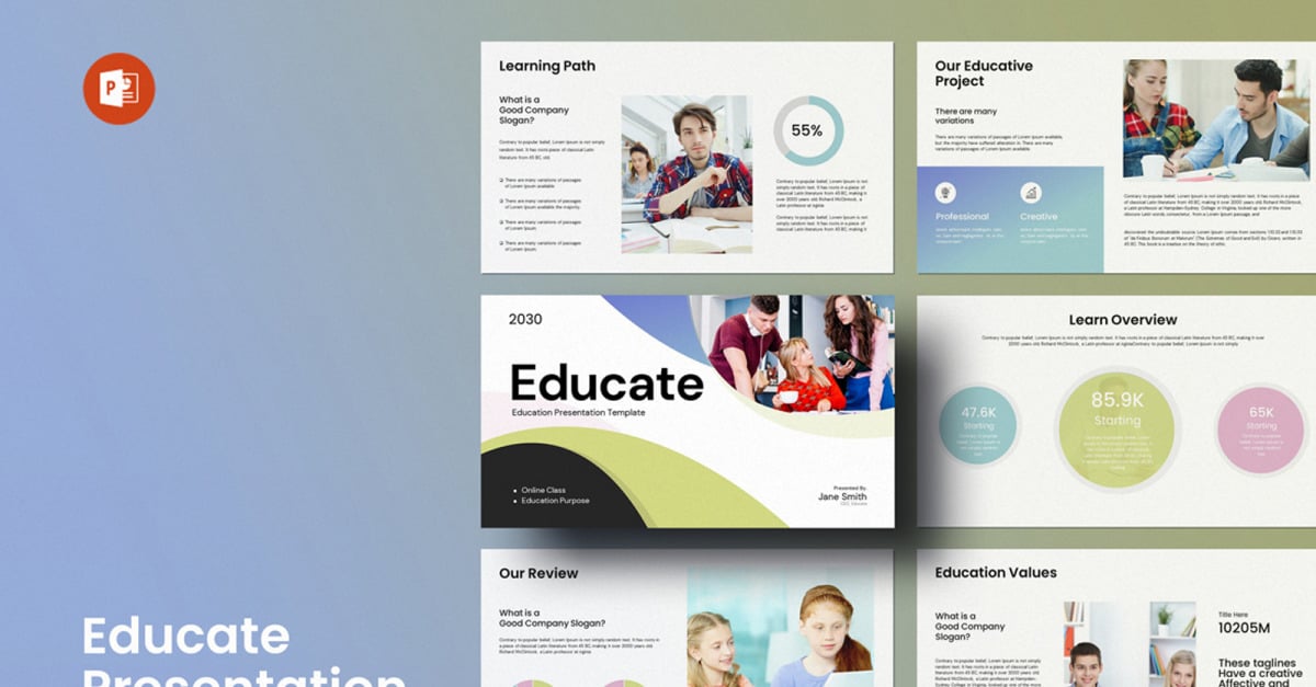 educate best powerpoint presentation sample template