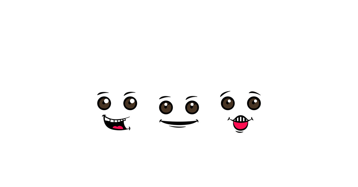 Expressive eyes and mouth smiling character face (2637216)