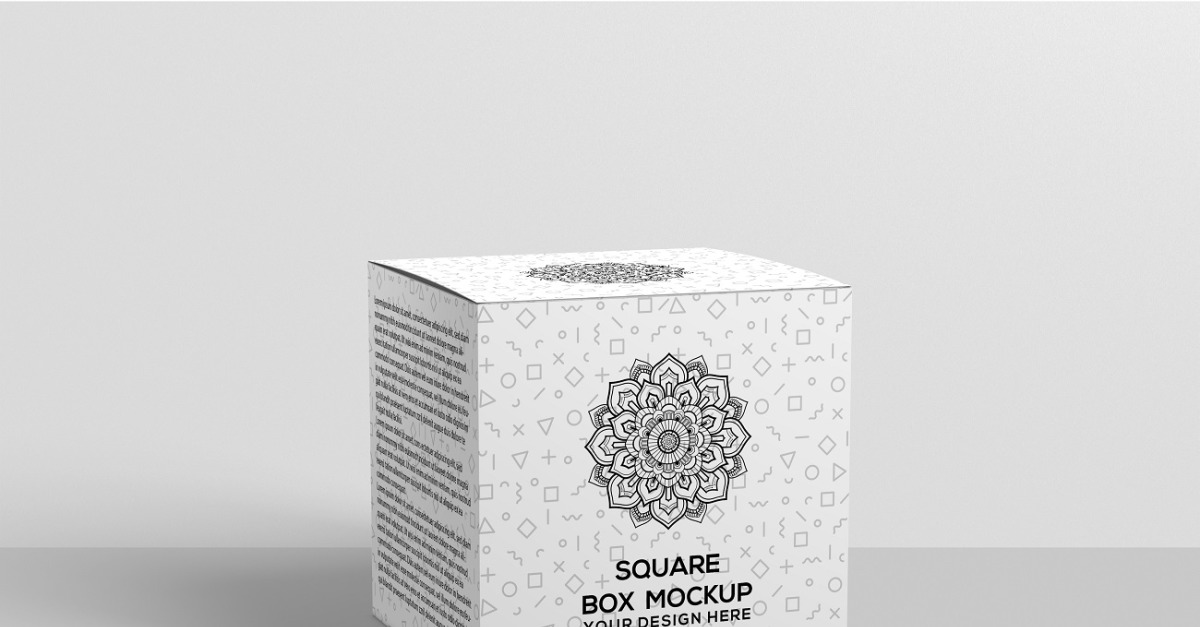 Square Box - Square Box Packaging Mockup - TemplateMonster