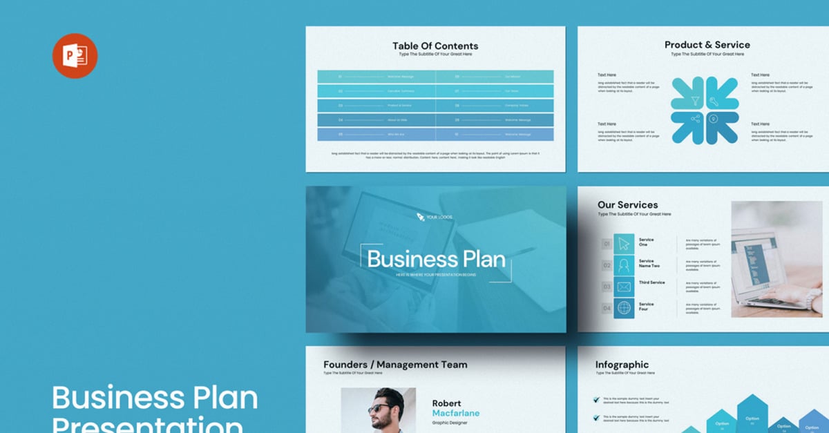 Business Plan Layout presentation template - TemplateMonster