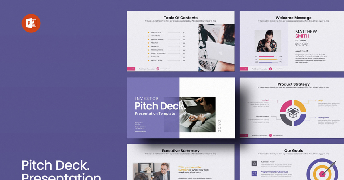 Pitch Deck Layout presentation template - TemplateMonster