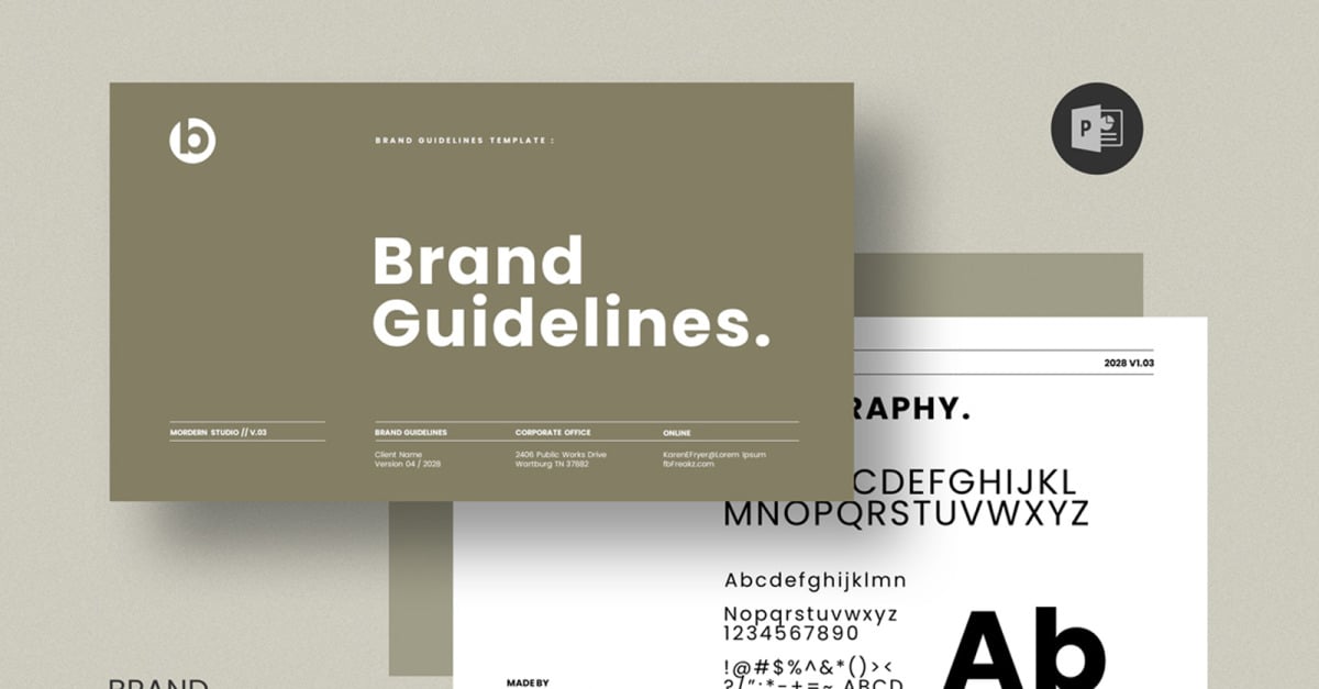 Brand Guideline PowerPoint Presentation Template V1