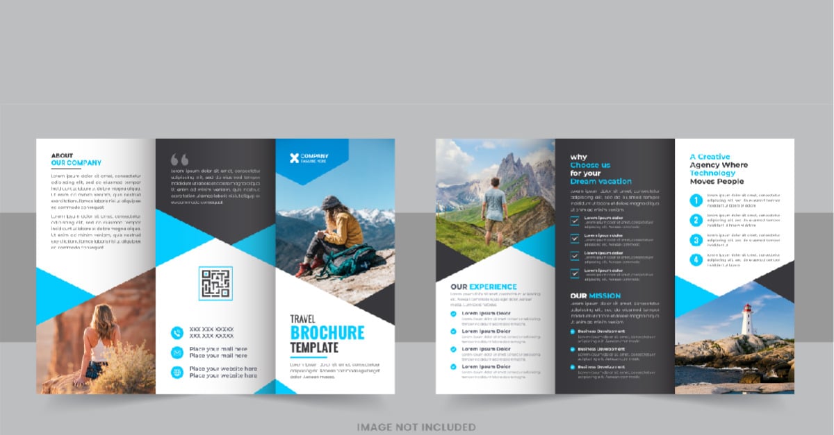 Tour and travel agency trifold brochure design Layout