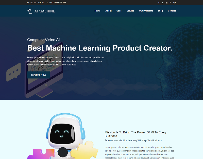 AI Artificial Robotics Html Templates