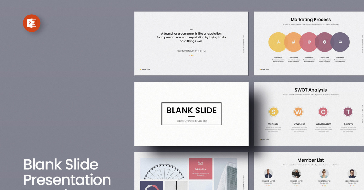 Modelo de Apresentação de PowerPoint de Slide em Branco