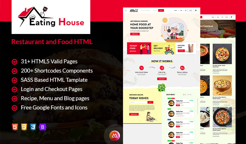 Eating House - Restaurant and Food HTML Template