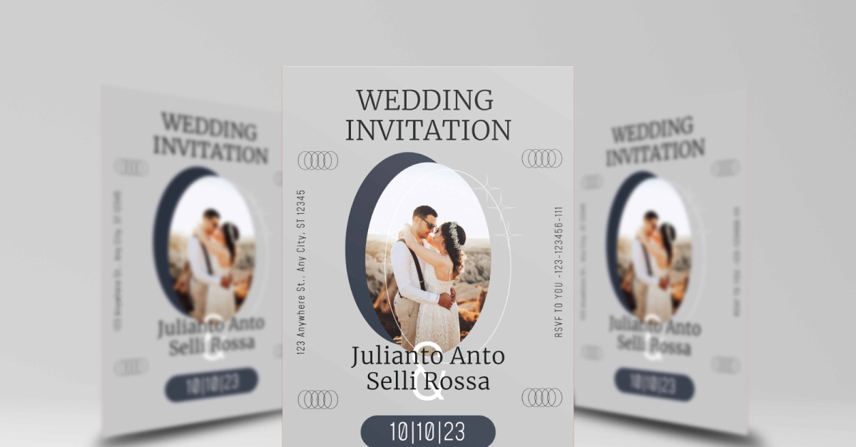 Wedding Invitation Flyer Template #344338 - TemplateMonster