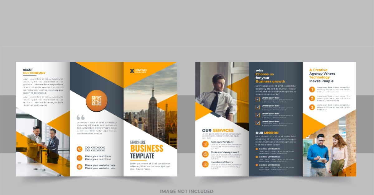 Business Tri fold Brochure layout #344670 - TemplateMonster