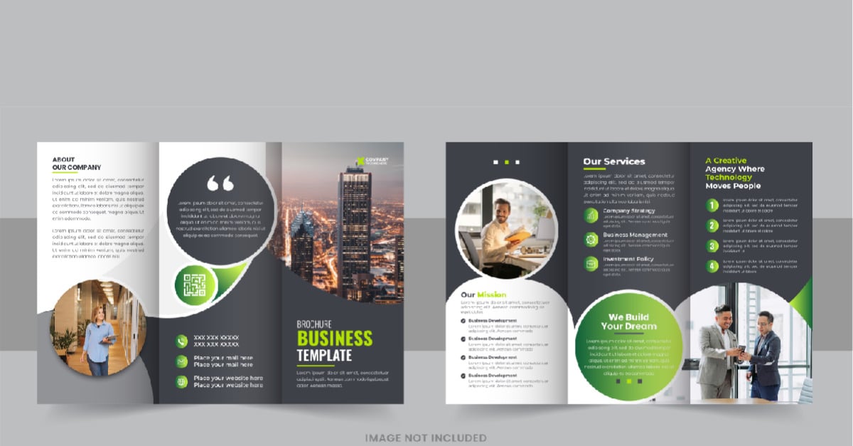 Modern business tri fold brochure design layout