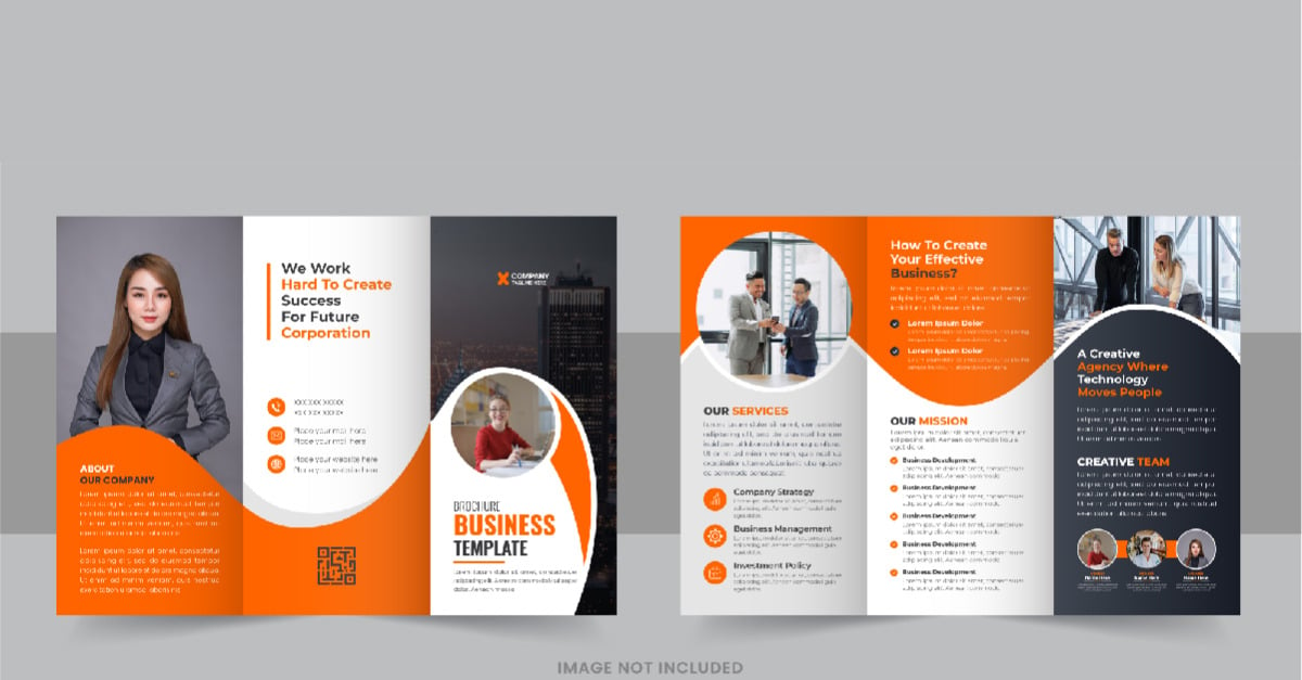 Modern trifold business brochure template - TemplateMonster