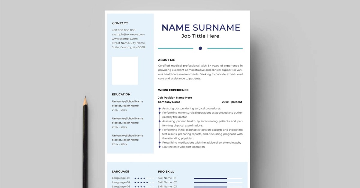 Minimalist resume template design your business