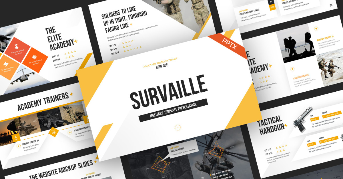 Survaille Surveillance Military PowerPoint Template