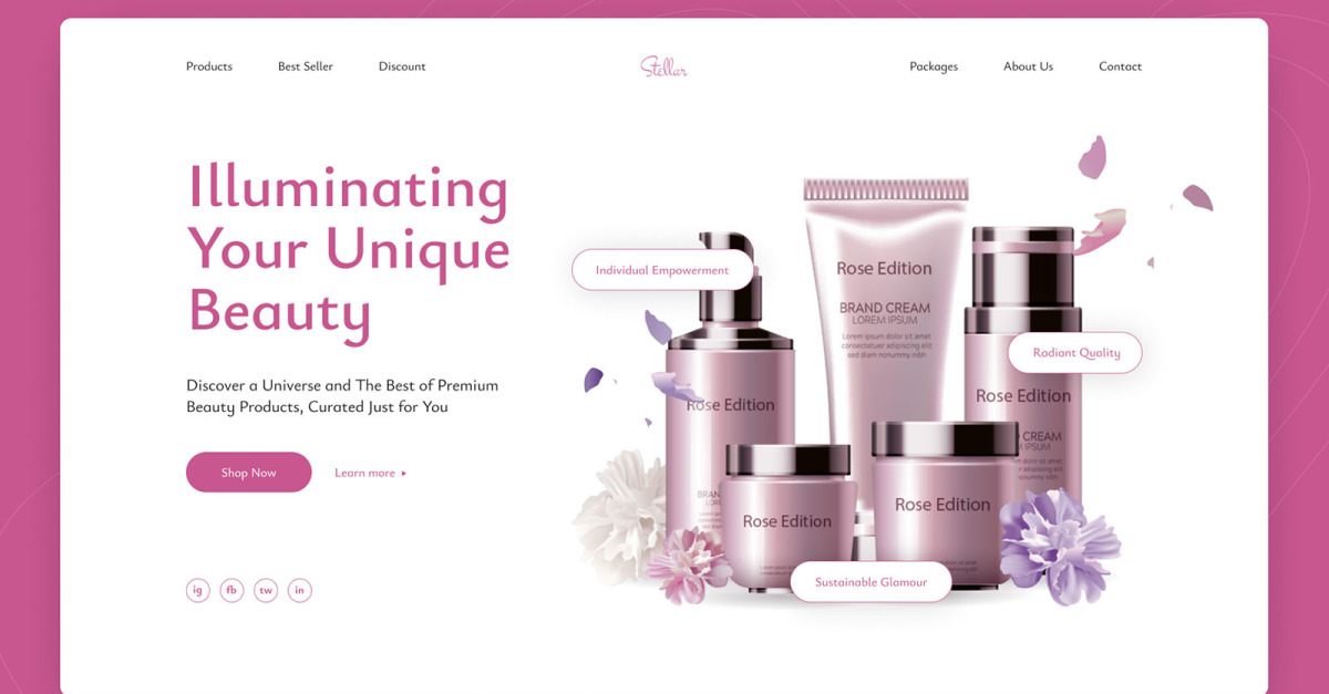 Stellar - Beauty Product Hero Section Figma Template