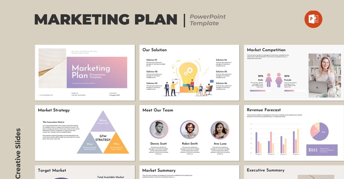 Marketing Plan PowerPoint Layout Presentation Template