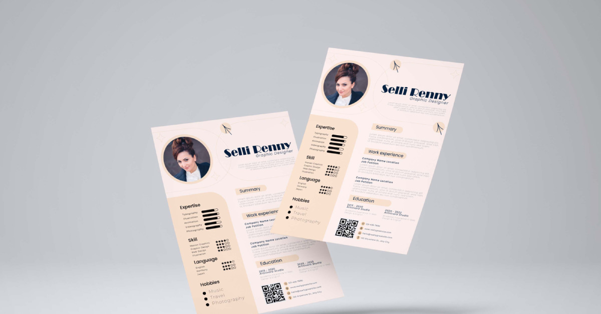Resume and CV Flyer Template 2 #345854 - TemplateMonster