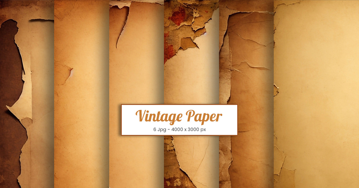 Vintage Torn Paper Textures Digital Paper, Old brown Paper Texture ...