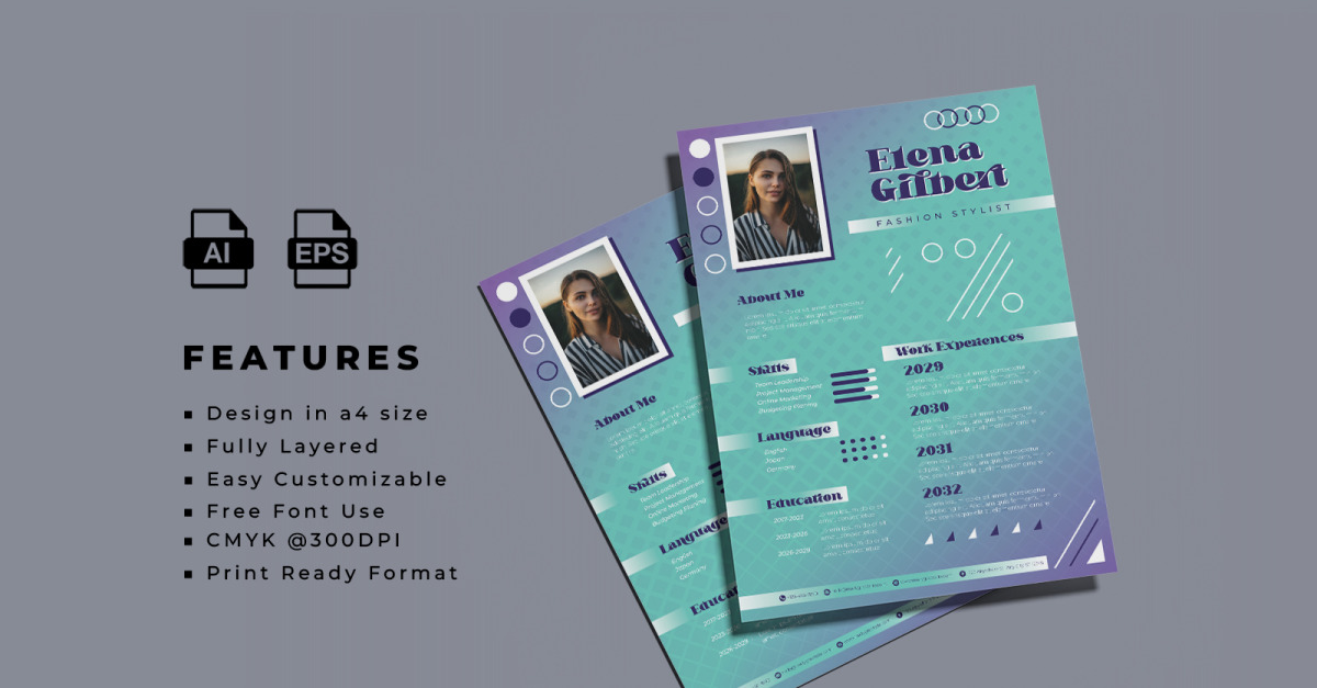 Resume and CV Flyer Template 3 #346013 - TemplateMonster