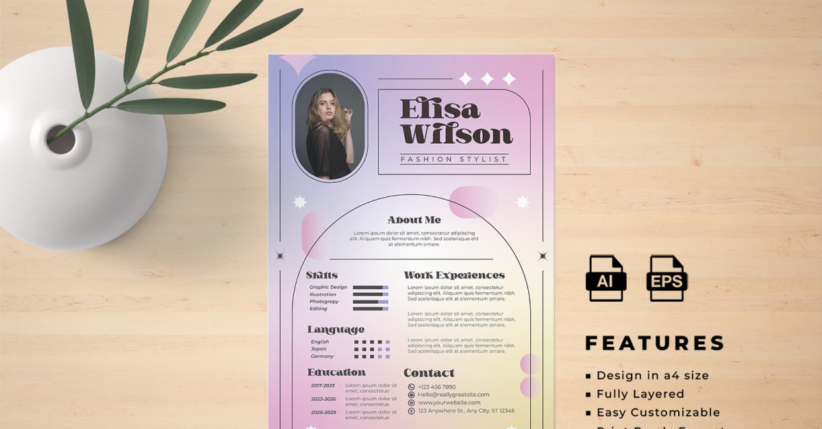 Resume and CV Flyer Template 8 #346764 - TemplateMonster