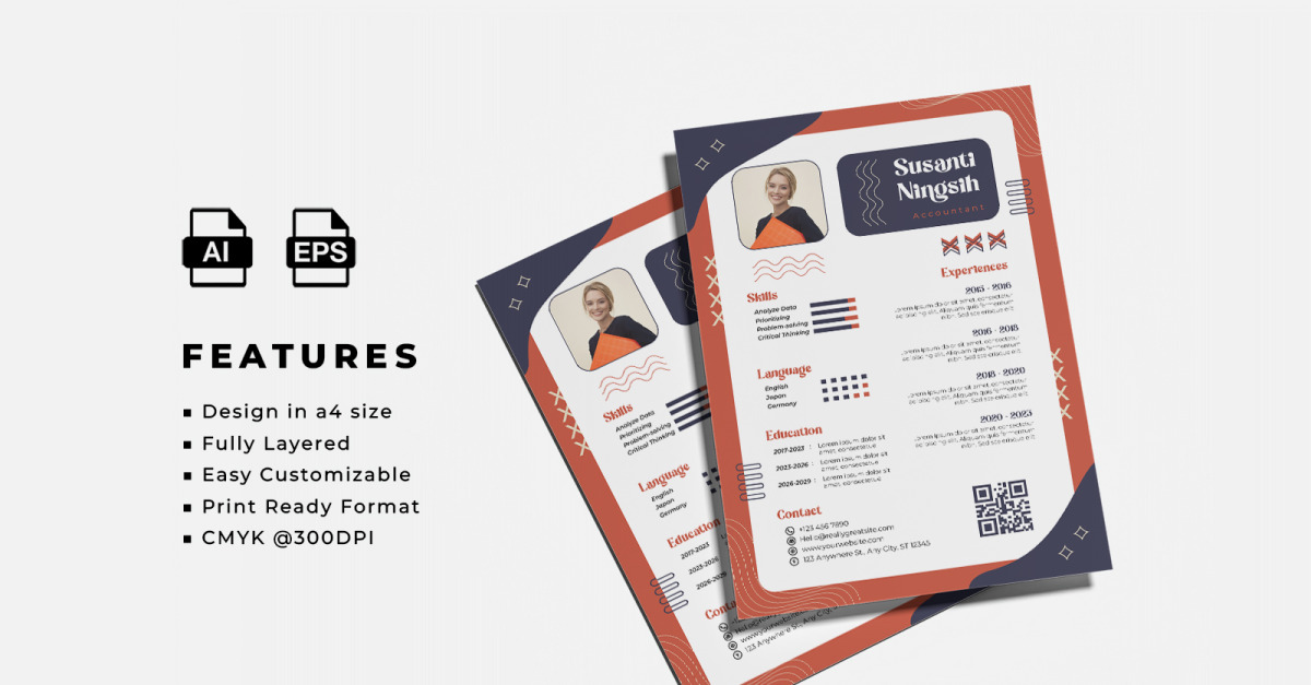 Resume and CV Template Flyer #348372 - TemplateMonster