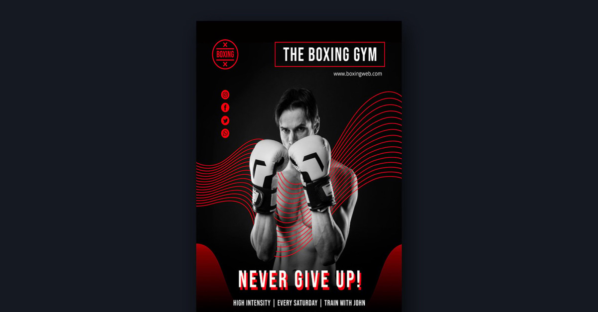 Boxing Social Media Post Template #348425 - TemplateMonster