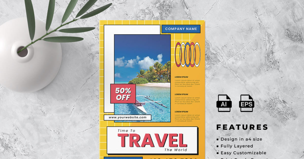 Travel Template Flyer Design Post #349823 - TemplateMonster