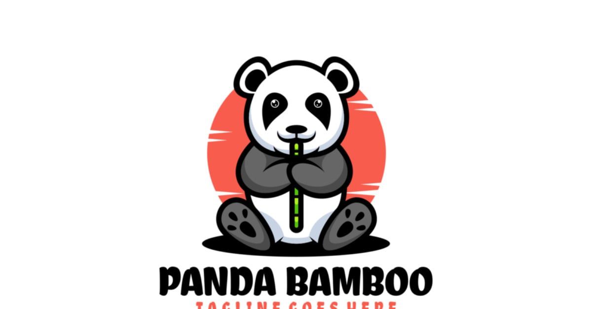 Panda Bamboo Mascot Cartoon Logo #349922 - TemplateMonster