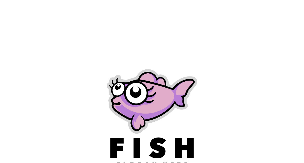 Fish pretty funny mascot logo #350184 - TemplateMonster