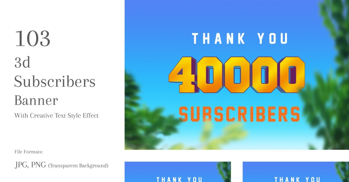 3d Subscribers Banner Design Set 42 #350334 - TemplateMonster