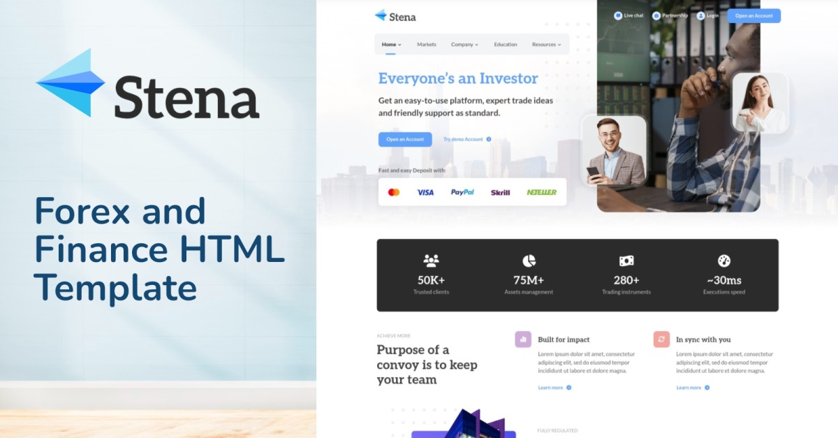 Stena Modèle HTML Forex et Finance TemplateMonster