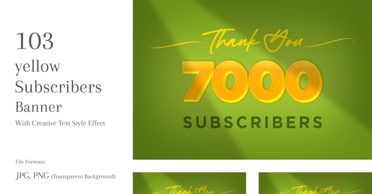 Yellow Subscribers Banner Design Set 28 - TemplateMonster