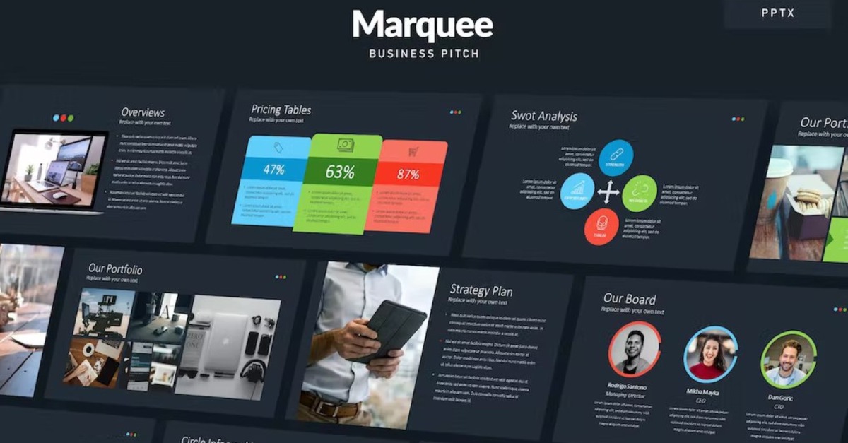 MARQUEE - Modèle PowerPoint de présentation commerciale