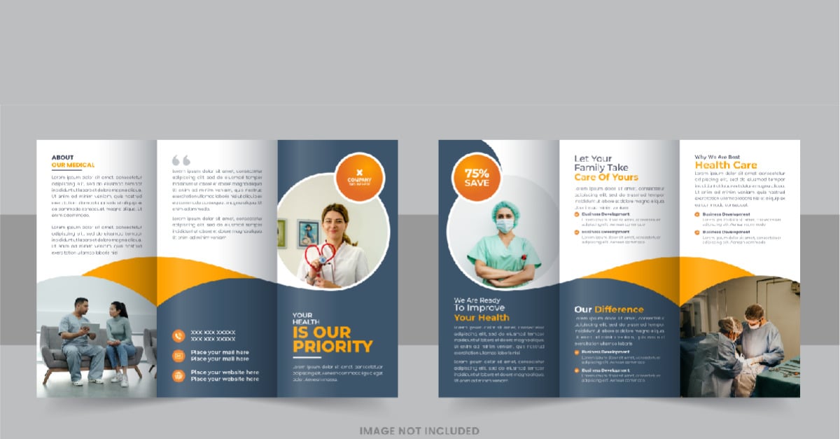 Creative healthcare or medical trifold brochure design Creative healthcare or medical trifold brochure design
