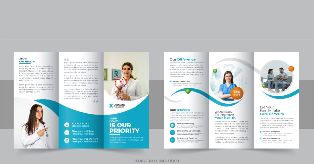 Creative healthcare or medical trifold brochure